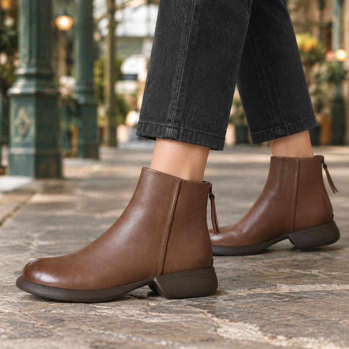 Brescia Rear-Zip Ankle Boots
