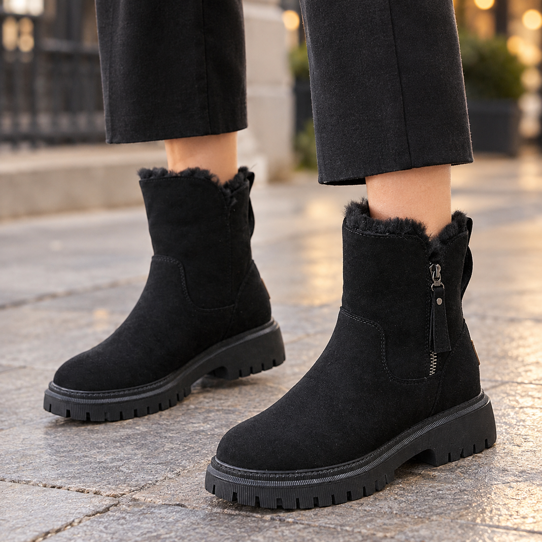 Filangeri Zip Ankle Boots - Black