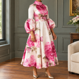 Esther Floral Midi Dress - Pink