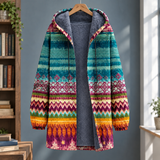Rafferty Hooded Cardigan - Teal Multicolour