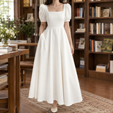 Sylvie-Hope Square Neck Dress - White