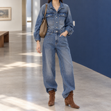Crystal-Eve Wide Leg Jumpsuit - Blue