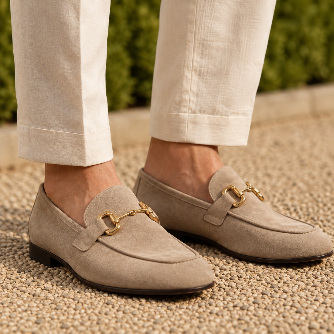 Corvino Horsebit Loafers - Beige