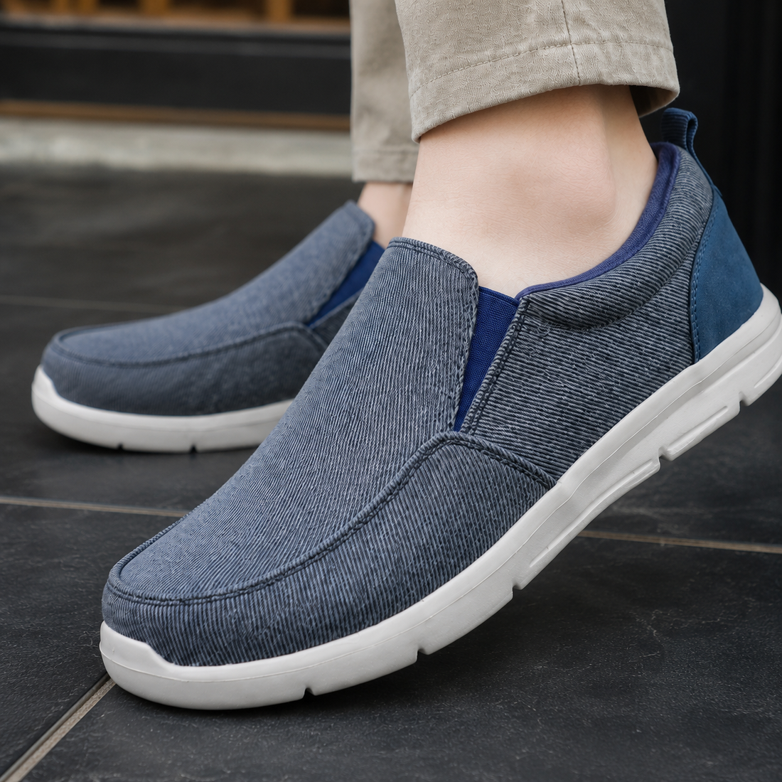 Veralli Canvas Slip-Ons - Blue