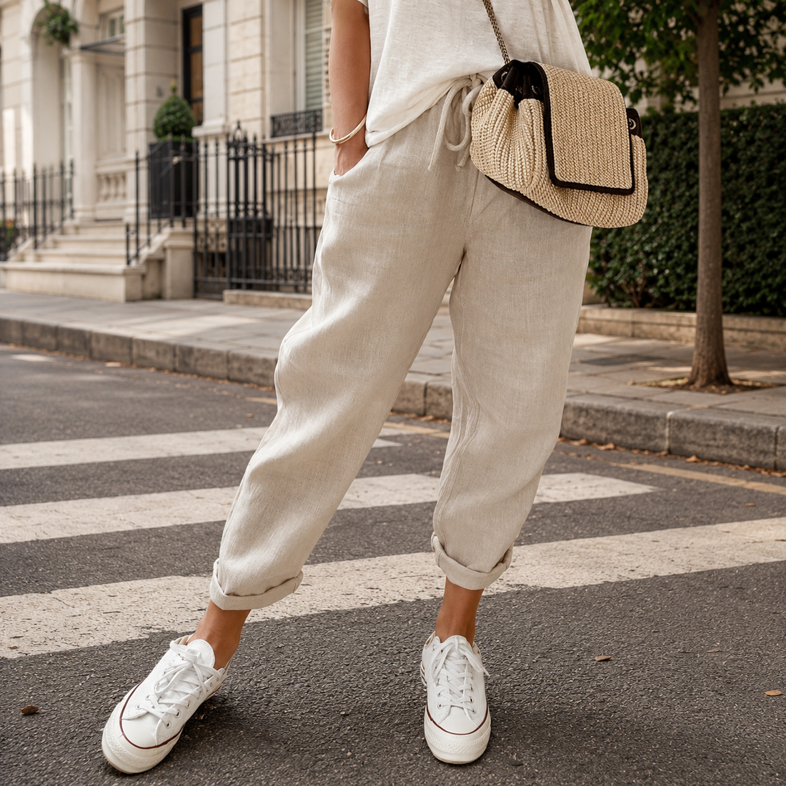 Dahlia-Mae Relaxed Pants - Beige