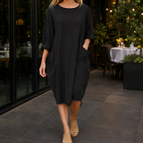 Greta-Marie Cocoon Pocket Dress - Black