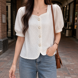Fabienne Square Neck Top - White