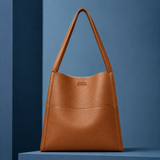 Conti Pebbled Shoulder Bag - Brown