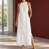 Morgan Lace Panel Dress - White