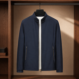 Everett-Scott Stand Collar Jacket - Navy Blue