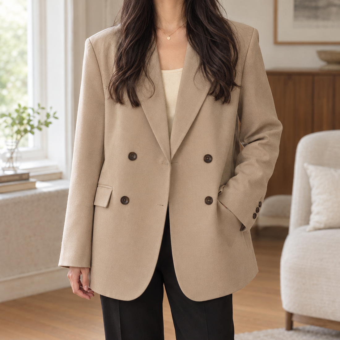 Yara-Jade Oversized Blazer - Khaki