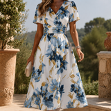 Ilaria Wrap Midi Dress - Multicolor