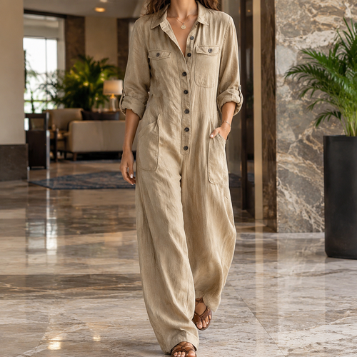 Albertine Utility Jumpsuit - Khaki