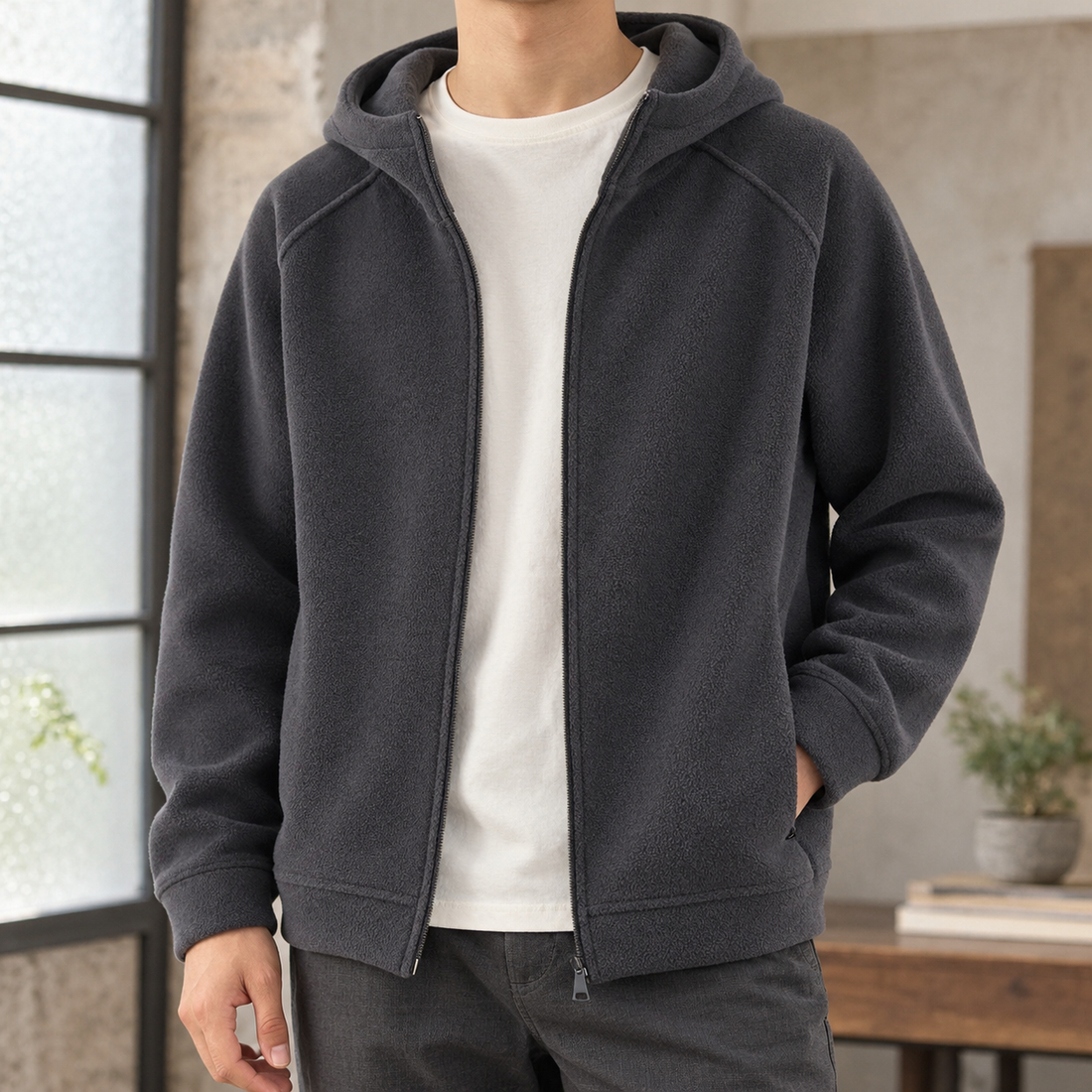 Claude Fleece Hoodie - Dark Gray