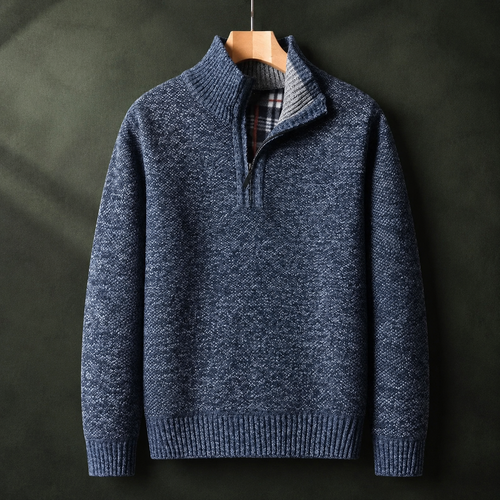 Ambrose Quarter-Zip Sweater - Blue