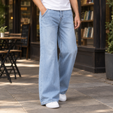 Graham Wide Leg Pants - Light Blue
