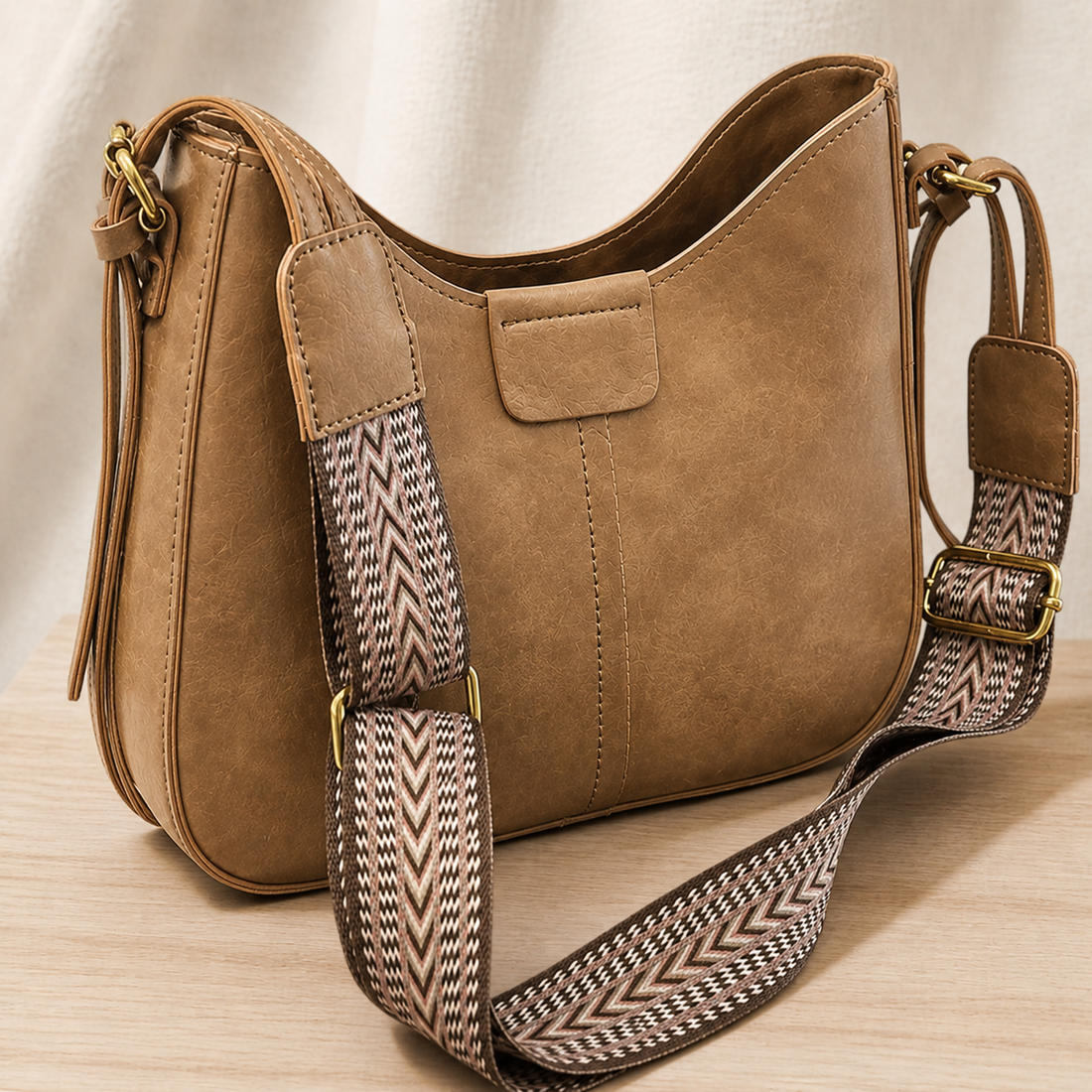 Sarti Crescent Shoulder Bag - Khaki