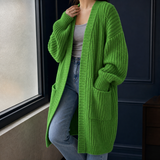 Alexandra-Faye Ribbed Cardigan - Green