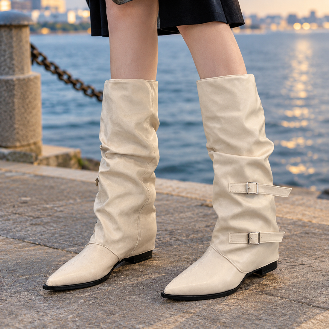 Cecconi Buckled Boots - Off White