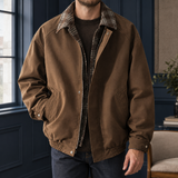 Jude Plaid Trim Jacket - Brown