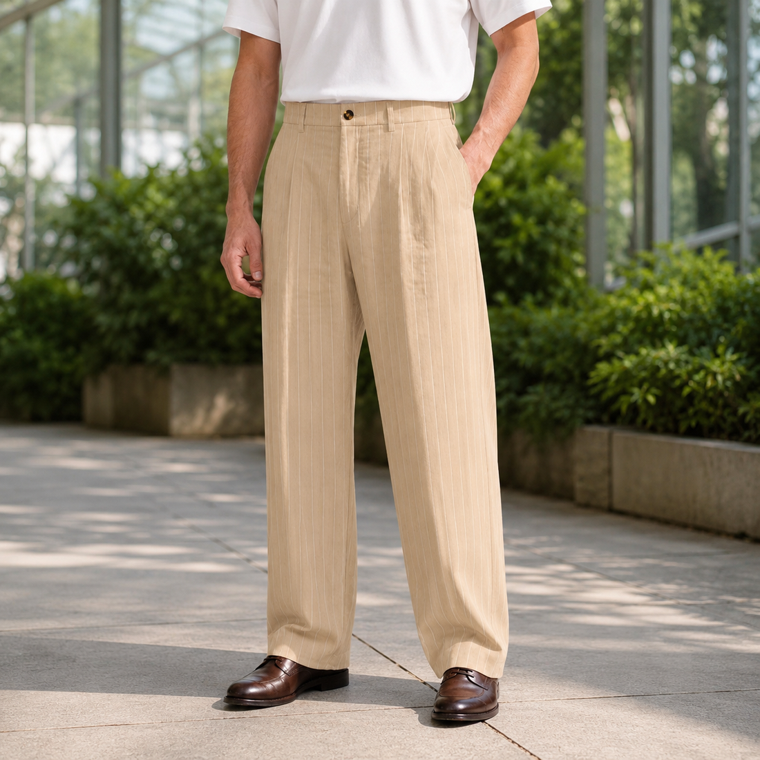Marco Wide Leg Pants - Khaki