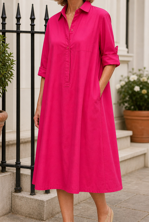 Adriana Shirt Dress - Pink