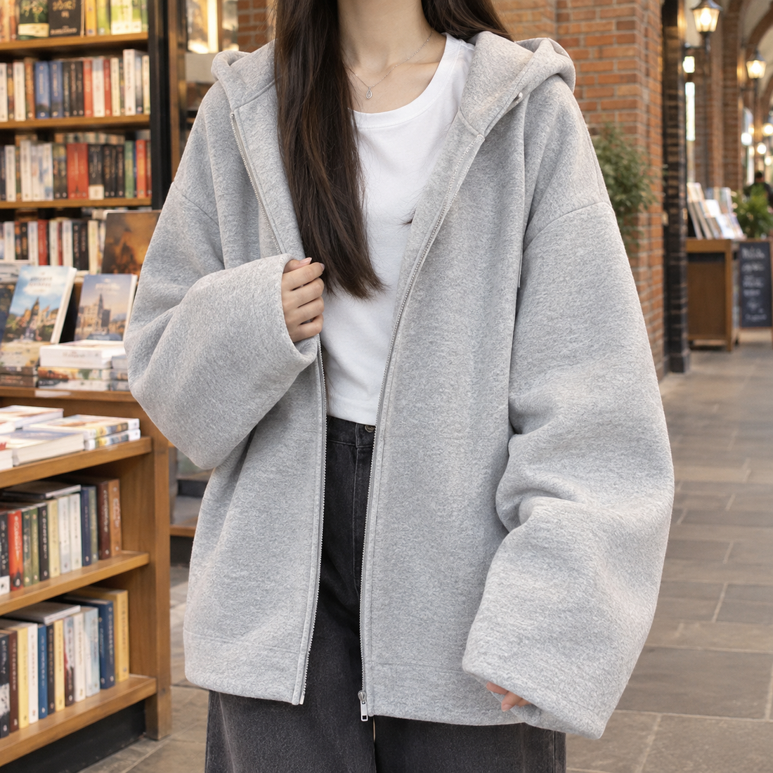 Charlize Oversized Hoodie - Pure Gray