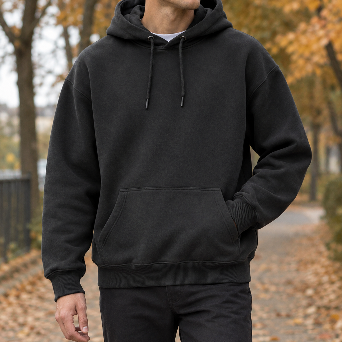 Idris-York Relaxed Hoodie - Black
