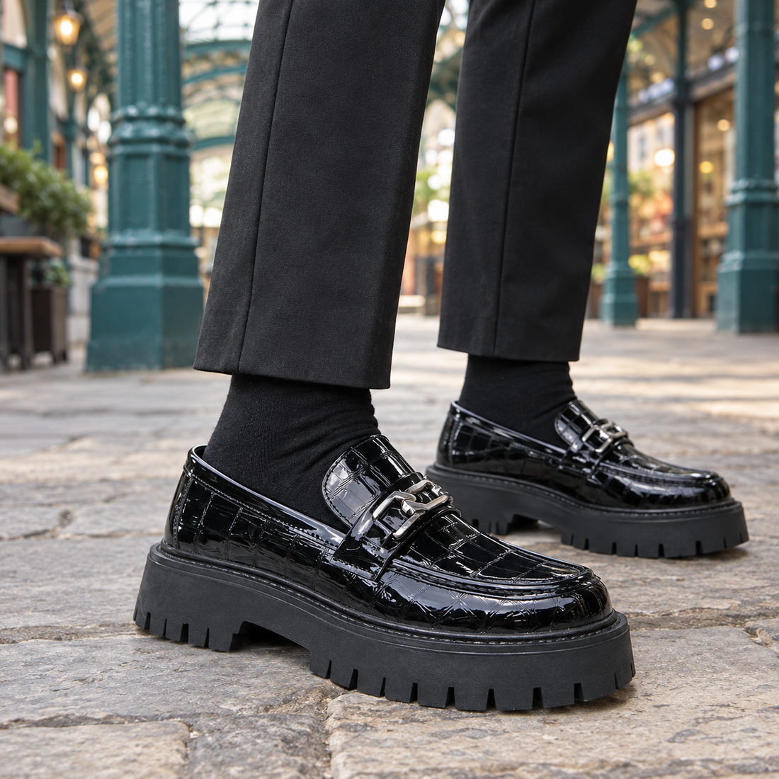Lucchesi Platform Loafers - Black