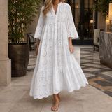 Olympia-Lane Eyelet Maxi Dress - White