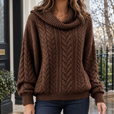 Audrey-Kate Cowl Neck Sweater - Brown