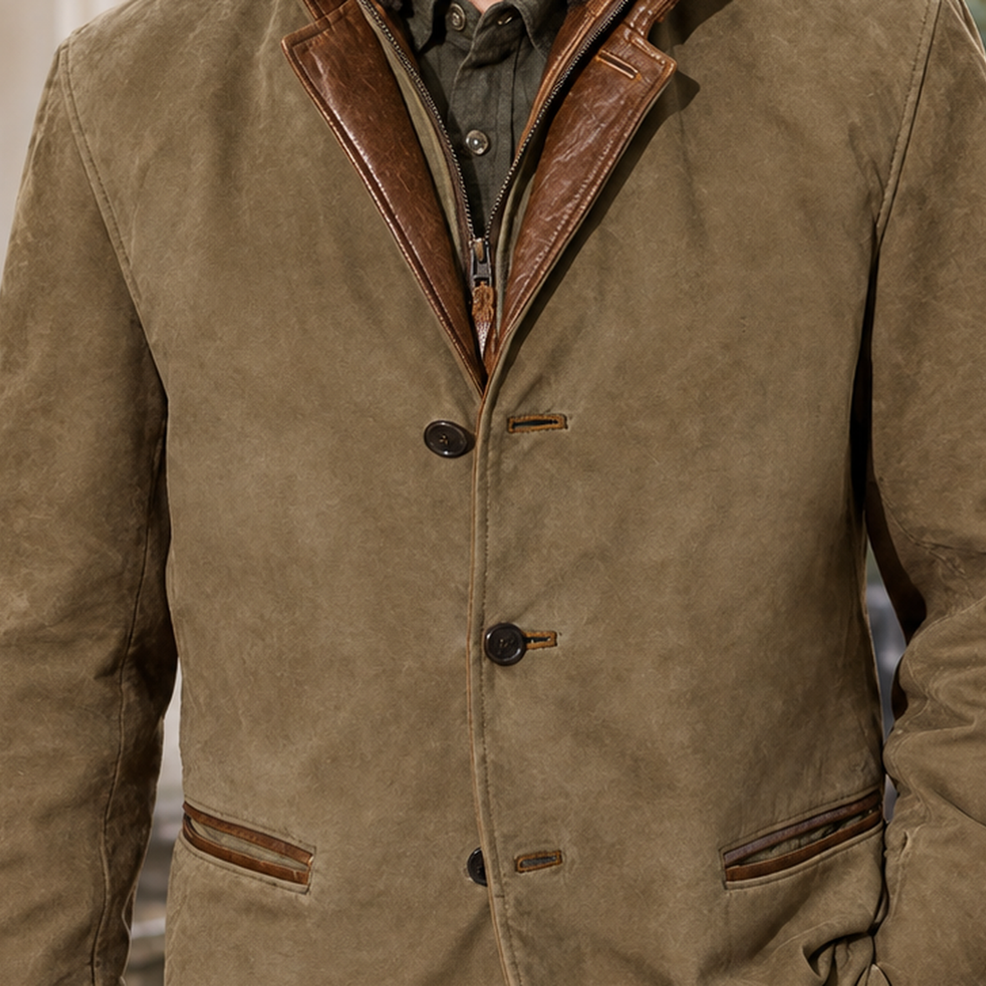 Adrian-James Layered Collar Jacket - Lead Product Detail