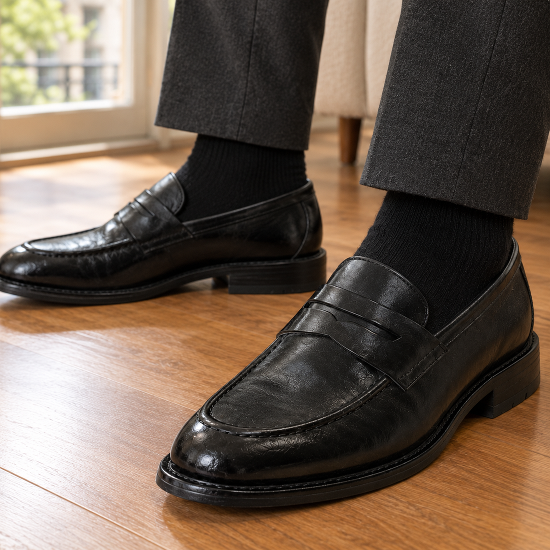 Pescara Leather Loafers - Lead Product Detail