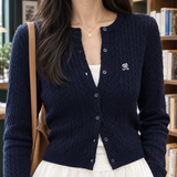 Dorothea Cable Knit Cardigan - Lead Product Detail