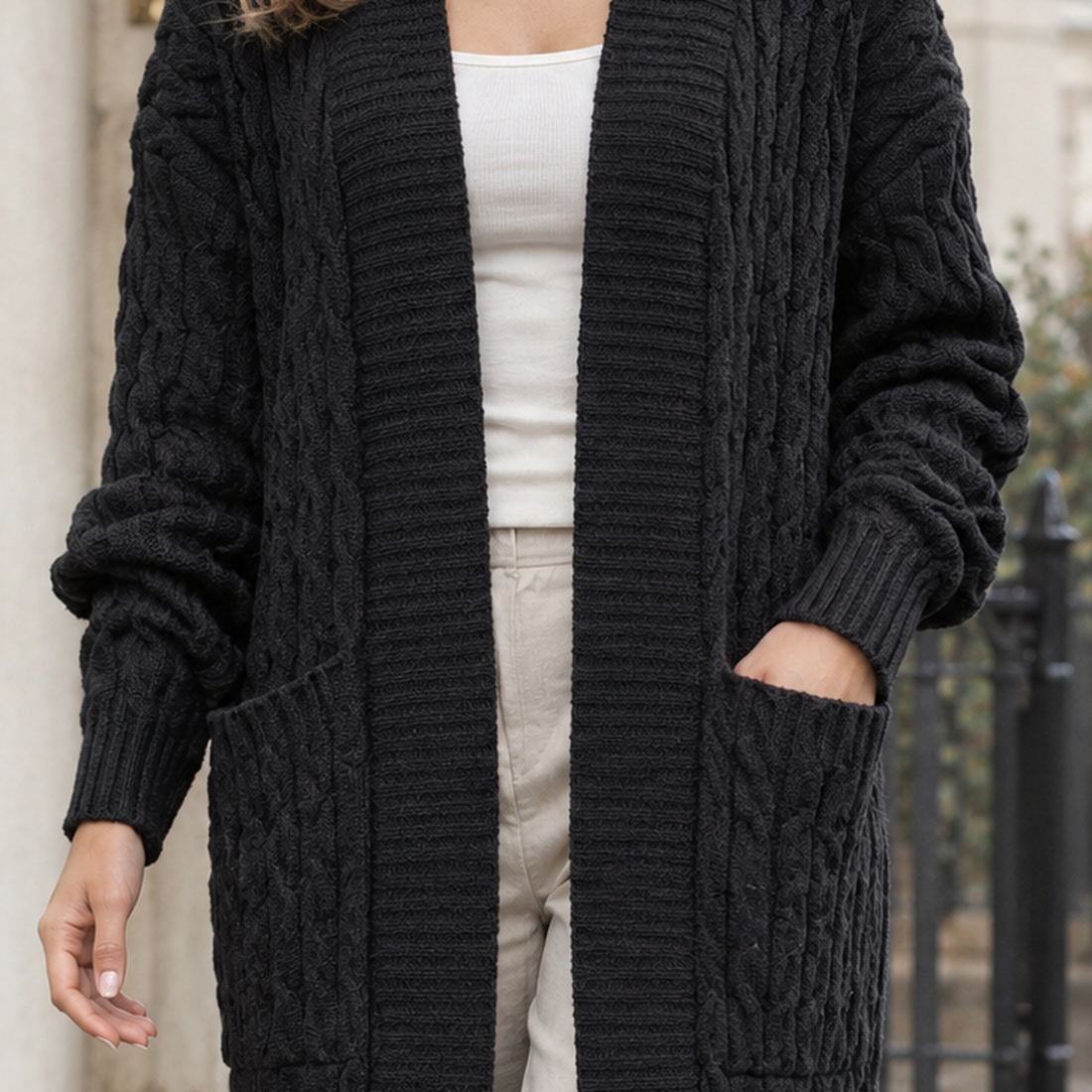 Naomi-Hope Cable Knit Cardigan - Lead Product Detail