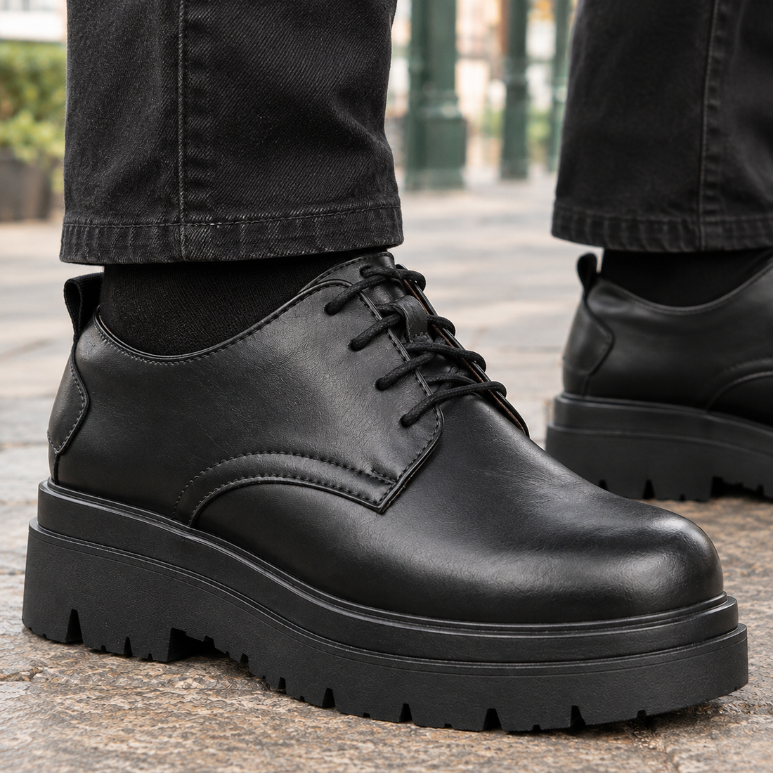 Balzano Platform Derbies - Lead Product Detail