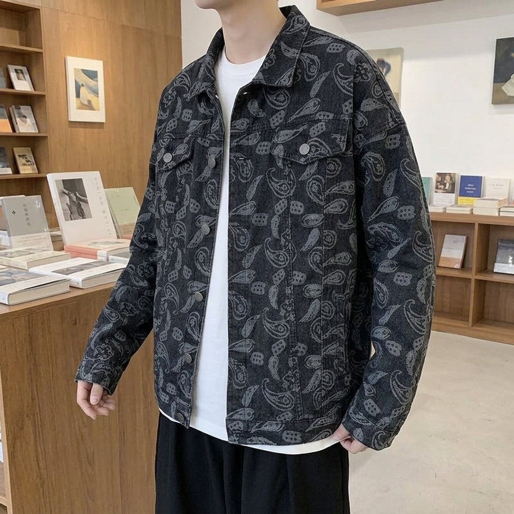 Harlan Paisley Denim Jacket - Lead Alternate View