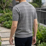 Sofia Striped Knit Top - Lead Alternate View