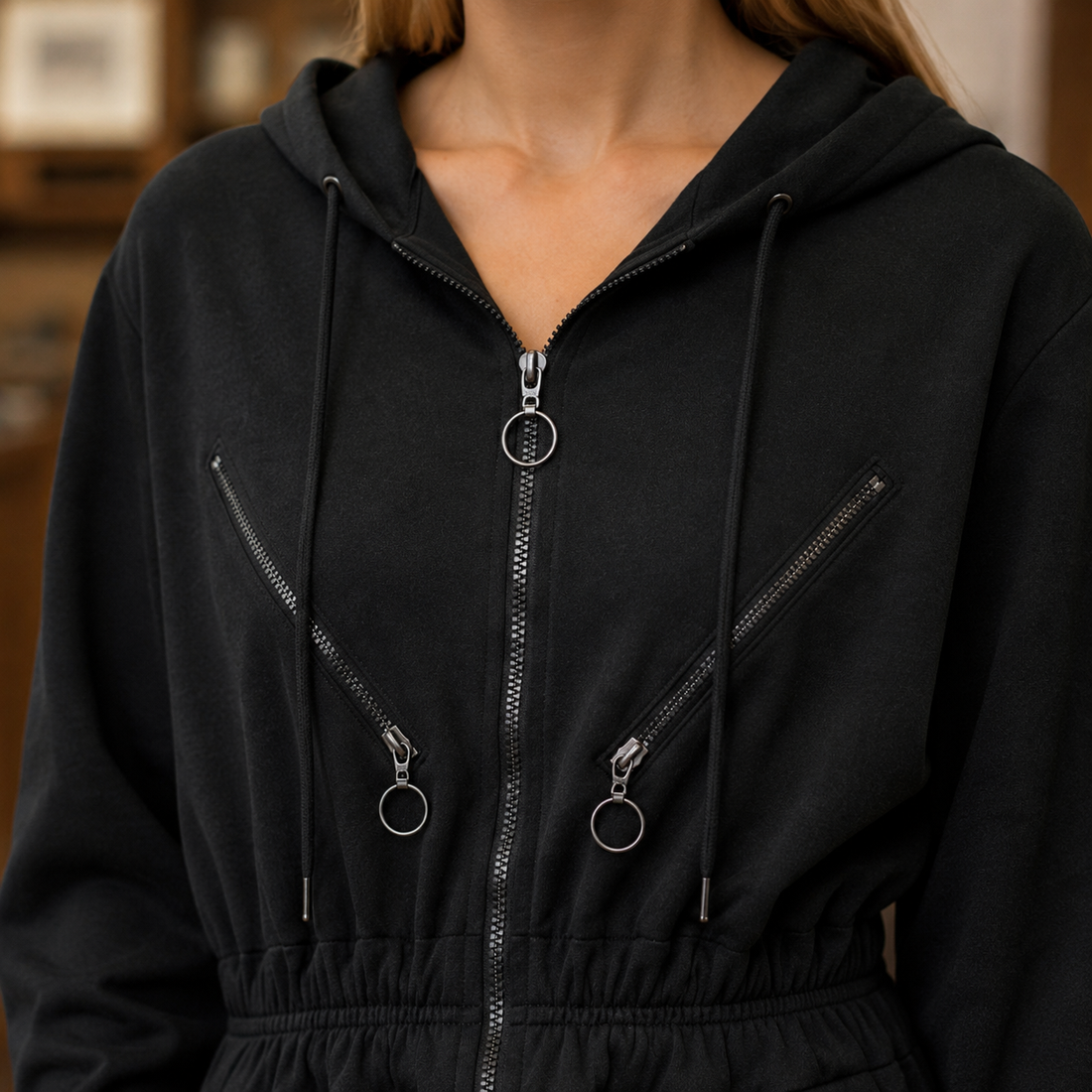 Audrina Hooded Jumpsuit - Lead Product Detail