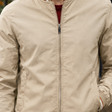 Armand-James Striped Bomber Jacket - Lead Product Detail