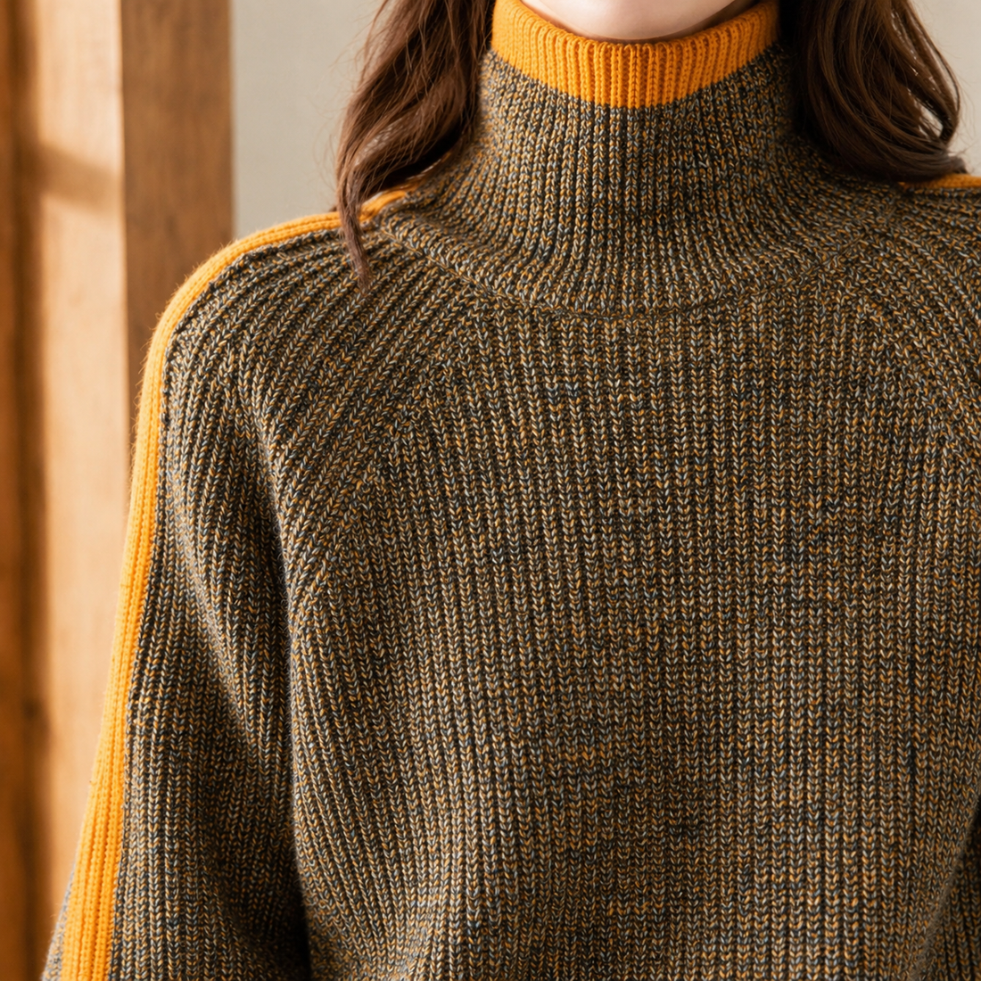 Grace Contrast Knit Sweater - Lead Product Detail