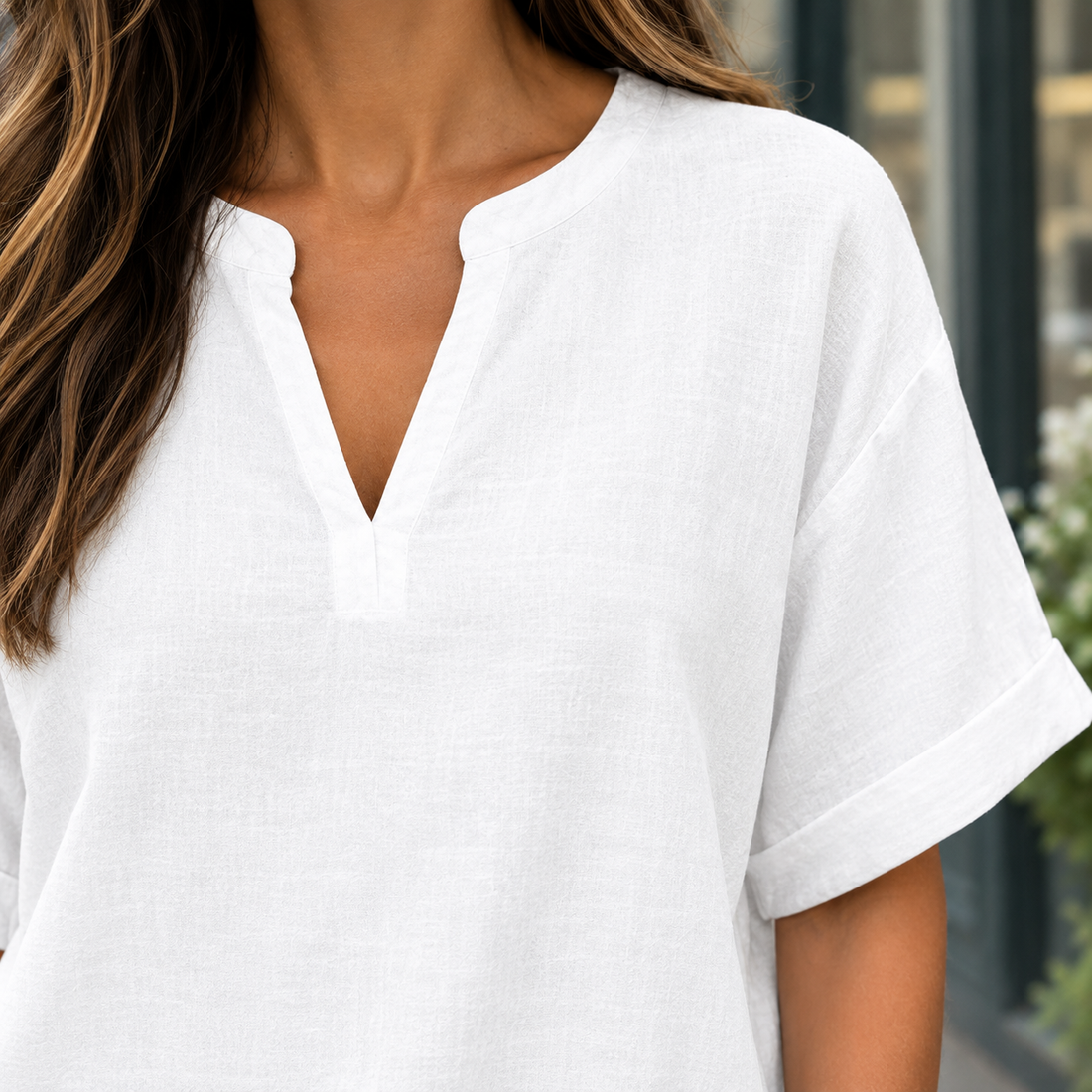 Candela Split Neck Top - Lead Product Detail