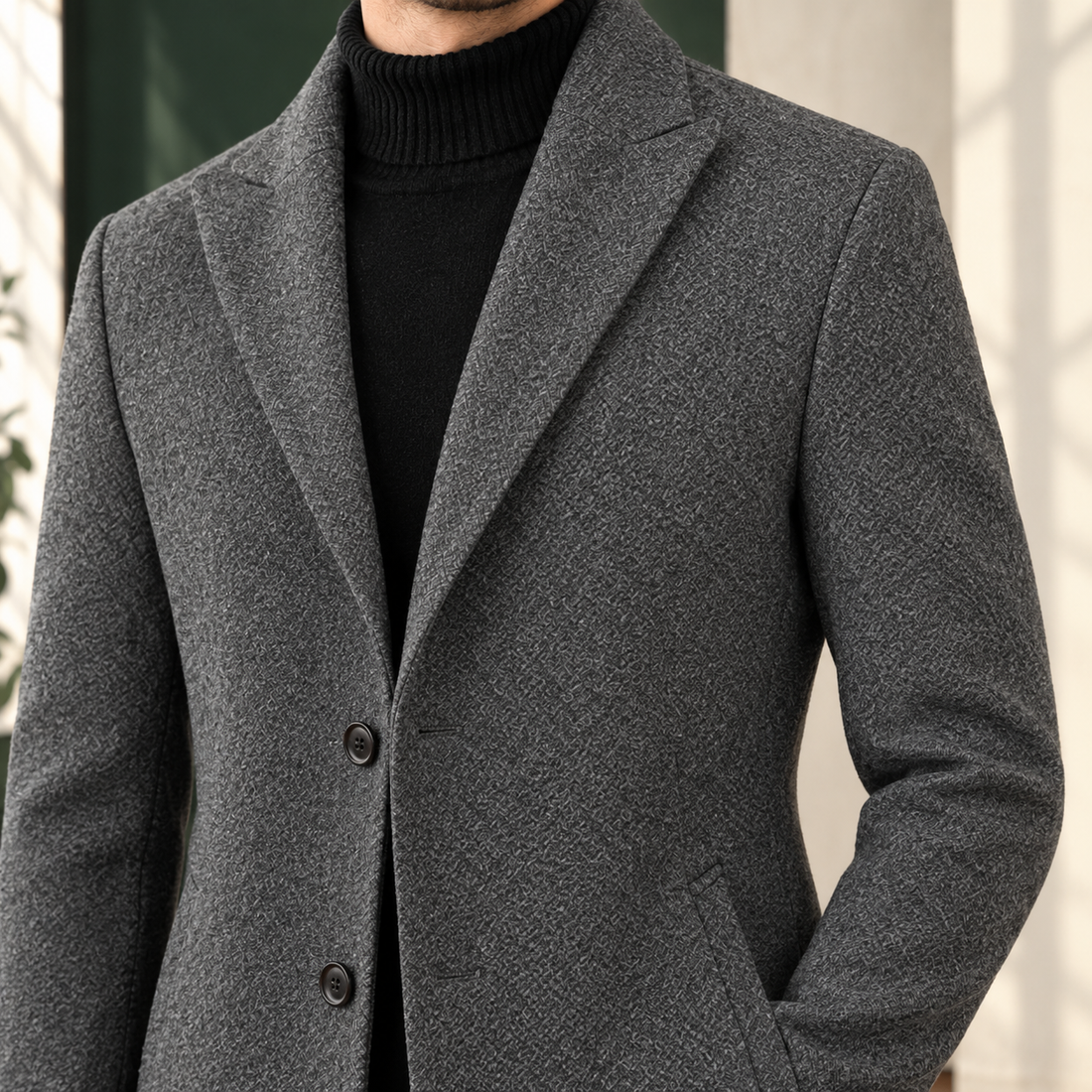 Emeric Wool Coat - Lead Product Detail