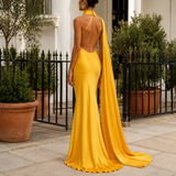 Wexford Scarf Halter Dress - Lead Alternate View