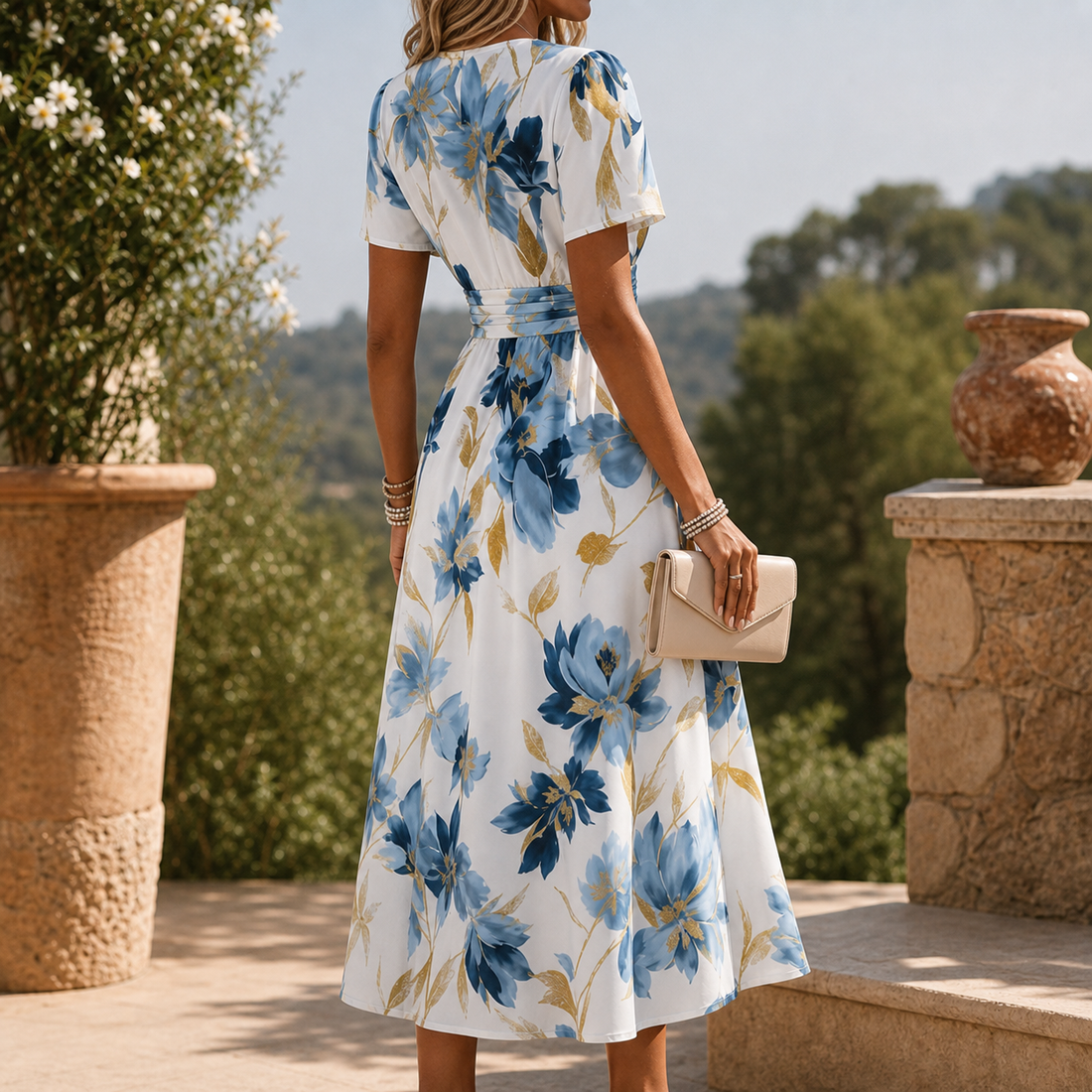 Ilaria Wrap Midi Dress - Lead Alternate View