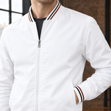 Anselm Striped Bomber Jacket - Lead Product Detail