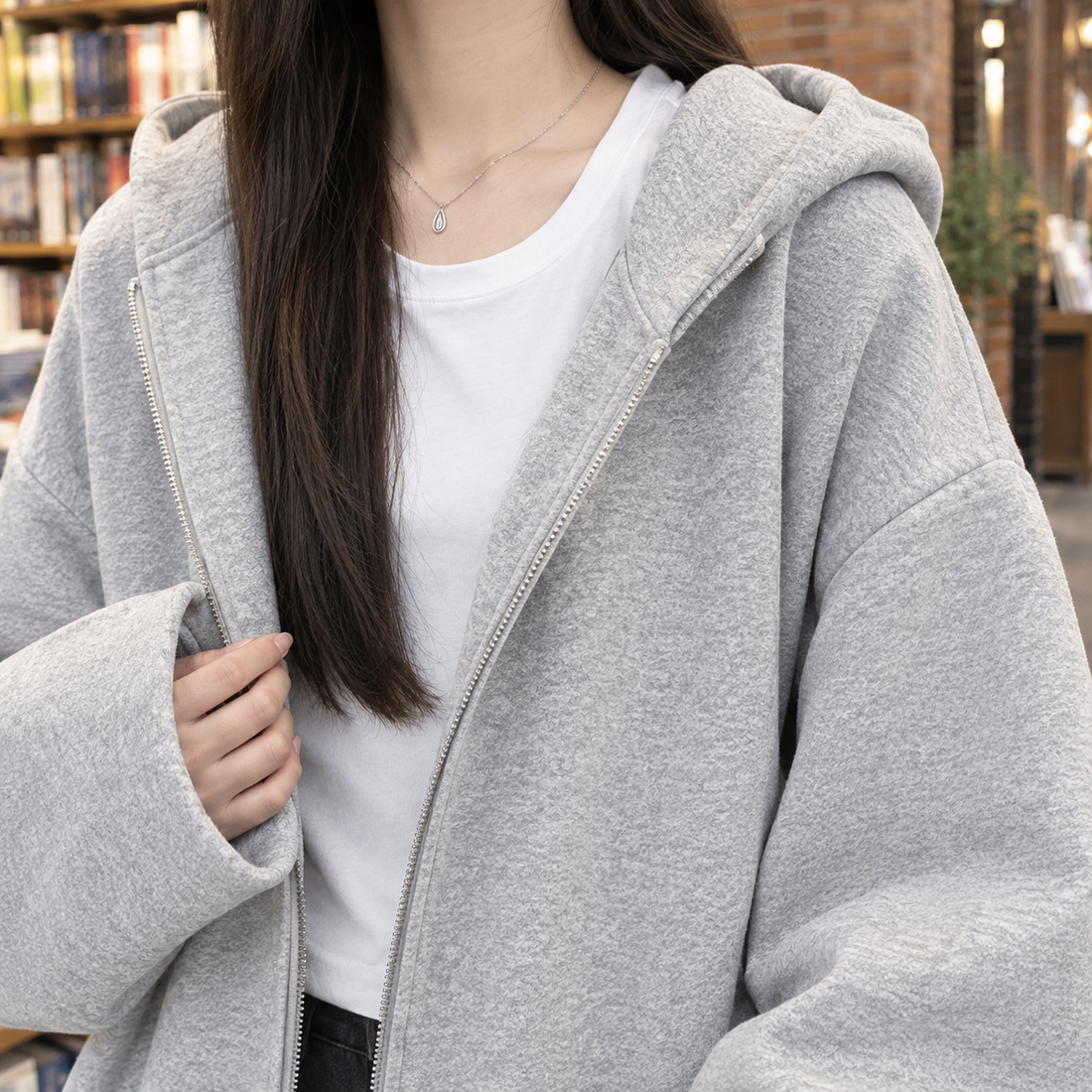 Charlize Oversized Hoodie - Lead Product Detail