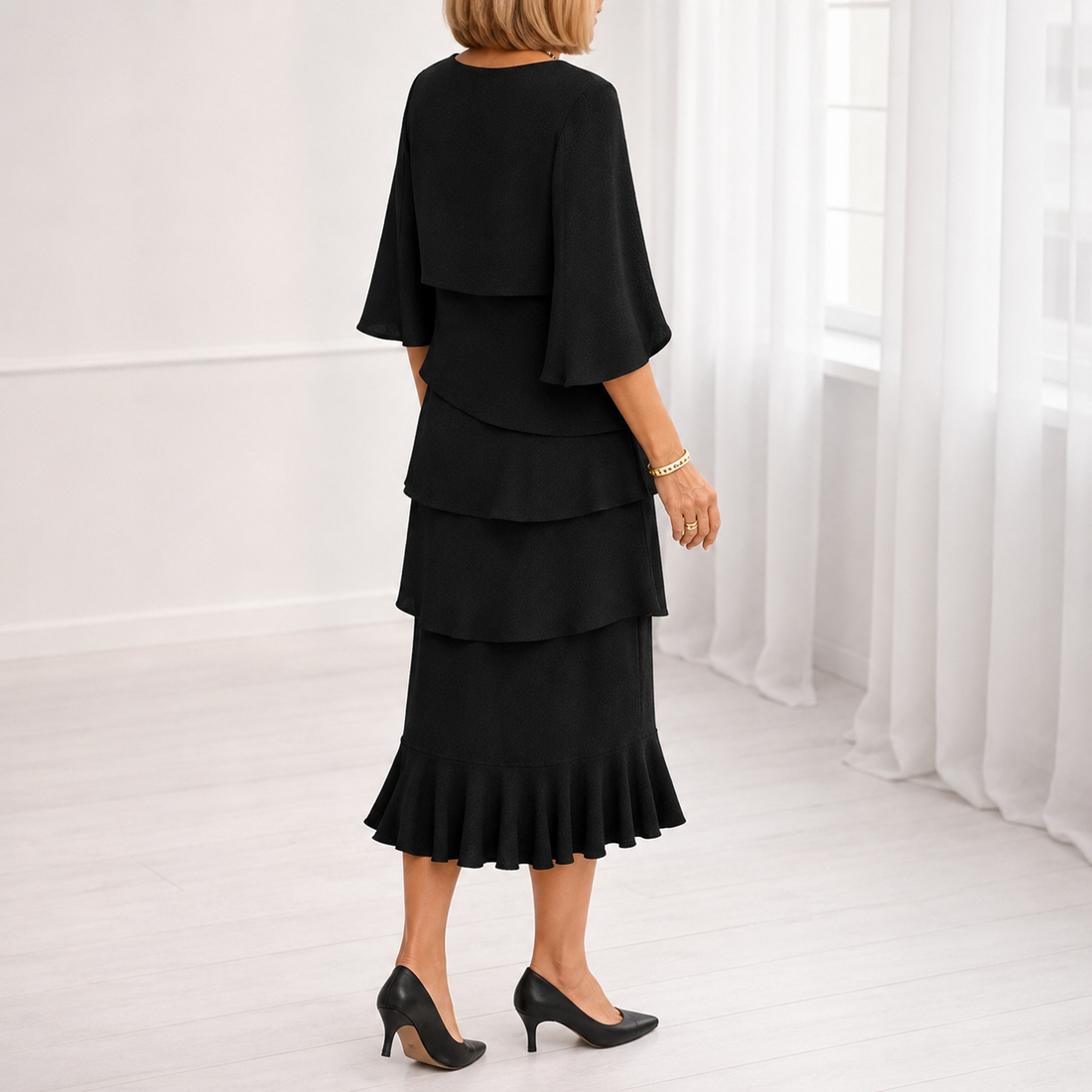 Faye Ruffle Dress - Lead Alternate View