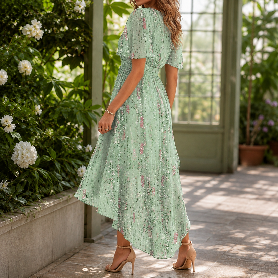 Vivienne Wrap Midi Dress - Lead Alternate View