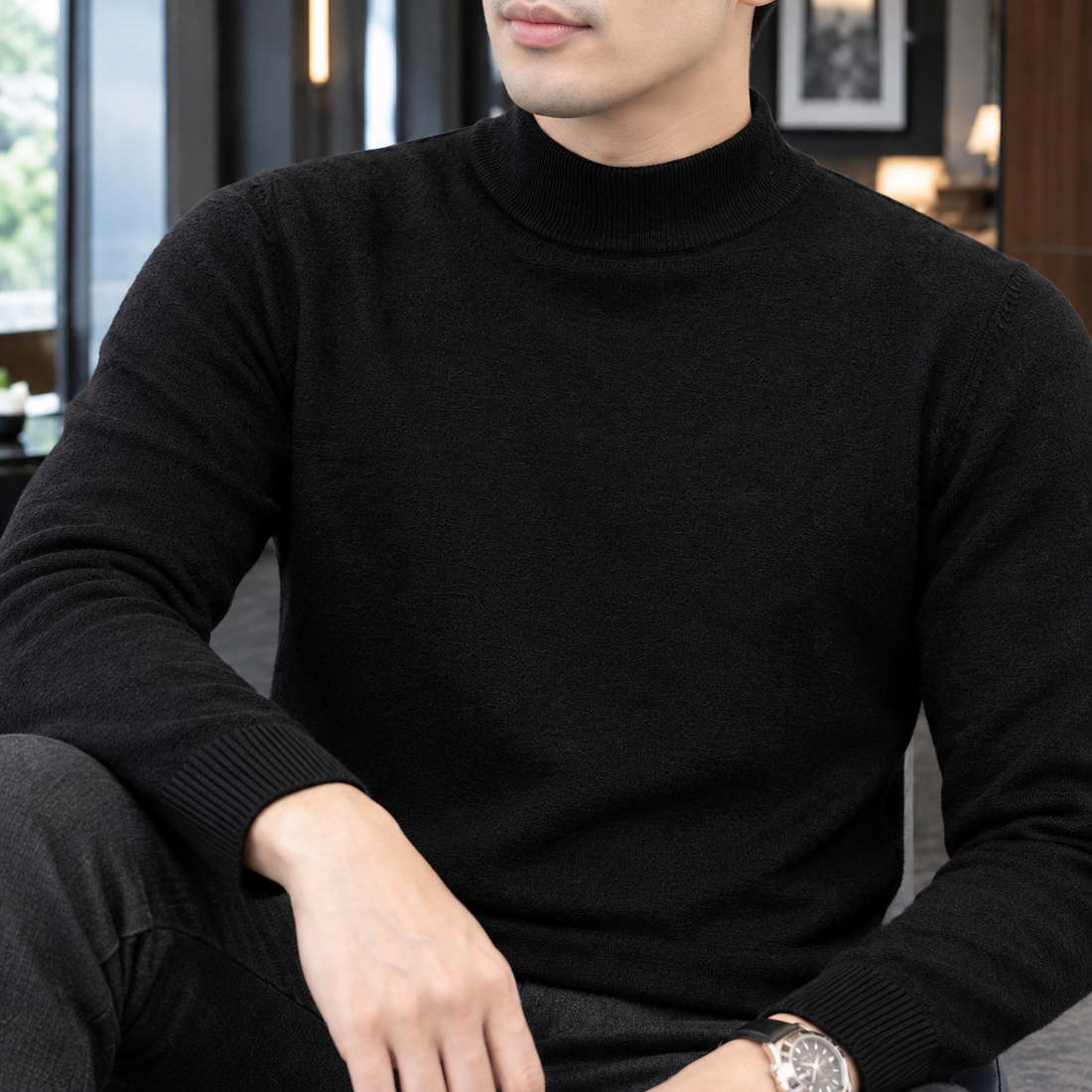 Finley Mock Neck Sweater - Lead Product Detail